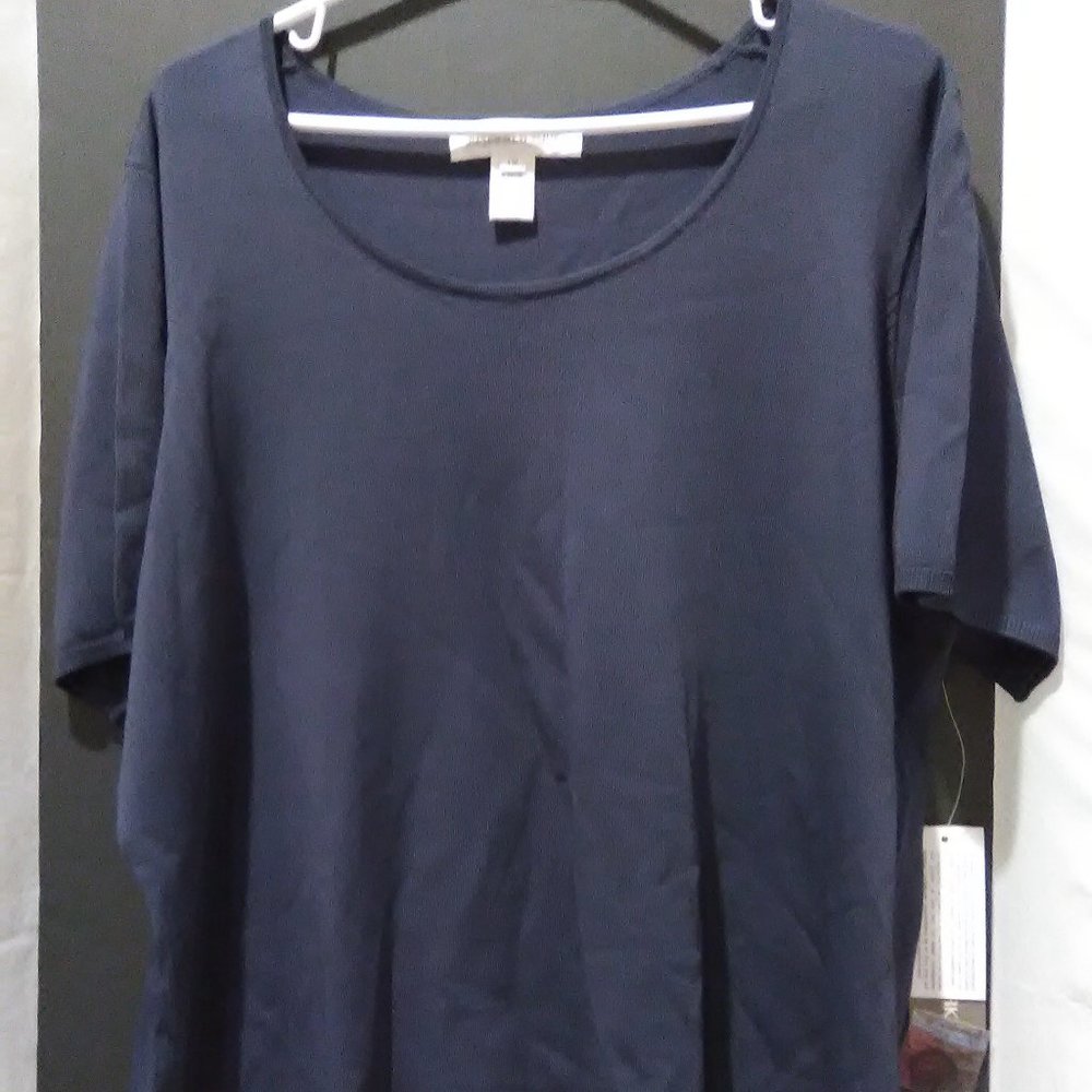 Jones New York Women's Short Sleeve Top Color Purple Size 1X